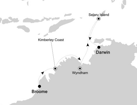 Cruises Around The World Silversea Silver Discoverer May 17-27 2028 Broome to Darwin