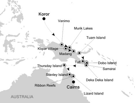 Cruises Around The World Silversea Silver Discoverer September 20 October 4 2028 Koror to Cairns