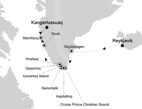Cruises Around The World Silversea Silver Explorer August 13-22 2028 Reykjavik to Kangerlussuaq
