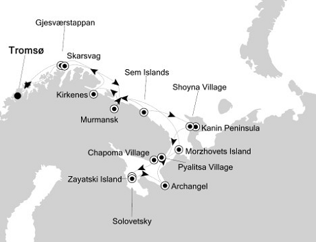 Cruises Around The World Silversea Silver Explorer June 11-23 2028 Tromso to Tromso