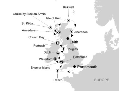Cruises Around The World Silversea Silver Explorer June 8-19 2026 Portsmouth, United Kingdom to Leith, United Kingdom