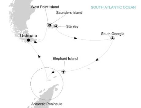 Cruises Around The World Silversea Silver Explorer November 20 December 8 2026 Ushuaia, Argentina to Ushuaia, Argentina