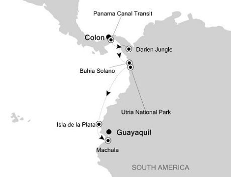 Cruises Around The World Silversea Silver Explorer October 23-31 2028 Colon to Guayaquil