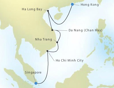 Cruises Around The World Silversea Silver Shadow January 28 February 6 2028 Hong Kong to Singapore