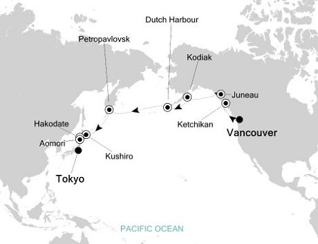 Cruises Around The World Silversea Silver Shadow September 15 October 4 2028 Vancouver to Tokyo