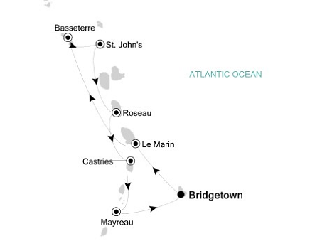 Cruises Around The World Silversea Silver Spirit December 15-22 2028 Bridgetown to Bridgetown
