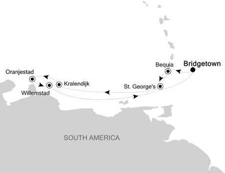 Cruises Around The World Silversea Silver Spirit December 8-15 2028 Bridgetown to Bridgetown