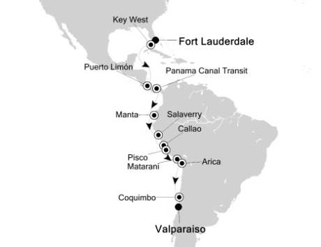 Cruises Around The World Silversea Silver Spirit January 16 February 3 2026 Fort Lauderdale, FL, United States to Valparaíso, Chile