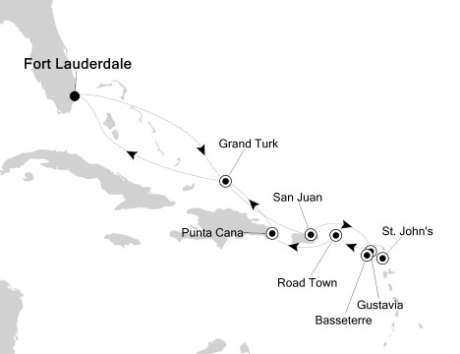 Cruises Around The World Silversea Silver Spirit January 5-16 2026 Fort Lauderdale, Florida to Fort Lauderdale, Florida