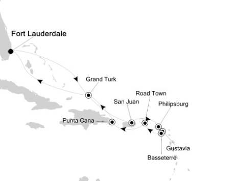 Cruises Around The World Silversea Silver Spirit March 20-31 2026 Fort Lauderdale, FL, United States to Fort Lauderdale, FL, United States
