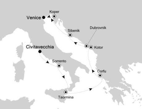 Cruises Around The World Silversea Silver Spirit May 31 June 9 2026 Civitavecchia, Italy to Venice, Italy