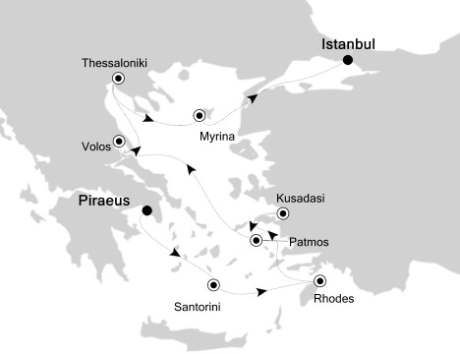 Cruises Around The World Silversea Silver Spirit October 10-19 2028 Piraeus, Athens to Istanbul