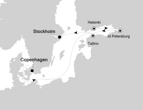 Cruises Around The World Silversea Silver Whisper August 12-19 2028 Copenhagen to Stockholm