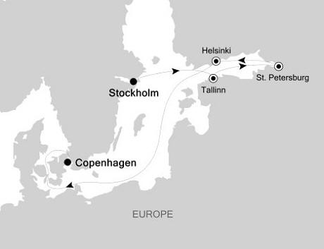 Cruises Around The World Silversea Silver Whisper August 5-12 2028 Stockholm to Copenhagen