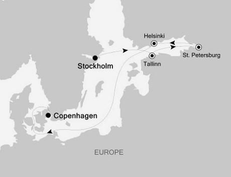 Cruises Around The World Silversea Silver Whisper July 11-18 2028 Stockholm to Copenhagen