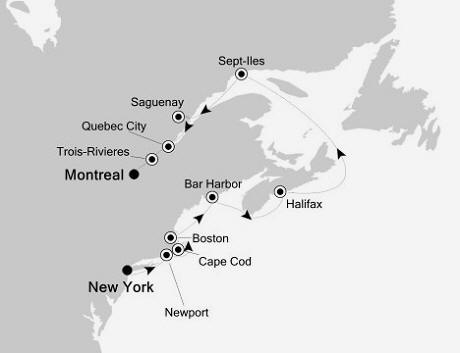 Cruises Around The World Silversea Silver Whisper October 3-13 2028 New York, New York to Montreal