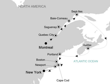Cruises Around The World Silversea Silver Whisper September 23 October 3 2028 Montreal to New York, New York