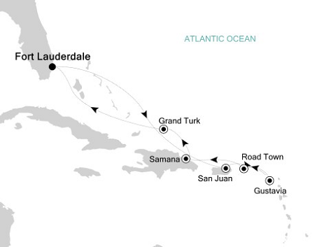 Cruises Around The World Silversea Silver Wind December 12-21 2028 Fort Lauderdale, Florida to Fort Lauderdale, Florida
