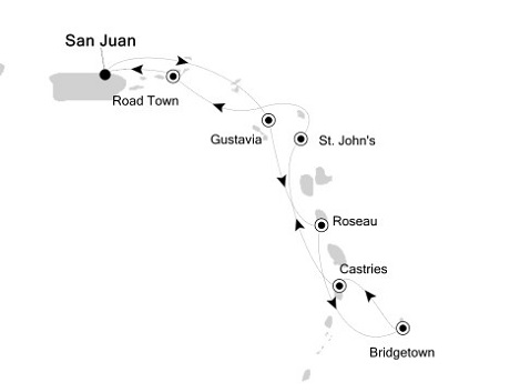 Cruises Around The World Silversea Silver Wind February 5-12 2028 San Juan to San Juan