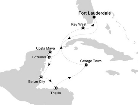 Cruises Around The World Silversea Silver Wind January 18-29 2028 Fort Lauderdale, Florida to Fort Lauderdale, Florida
