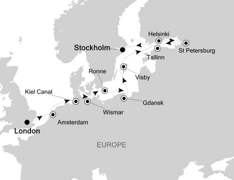 Cruises Around The World Silversea Silver Wind June 27 July 9 2028 London (Tower Bridge) to Stockholm
