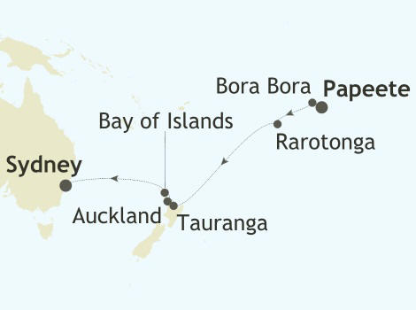 Cruises Around The World Silver Whisper World Cruise 2028 Papeete, Tahiti, French Polynesia to Sydney, Australia